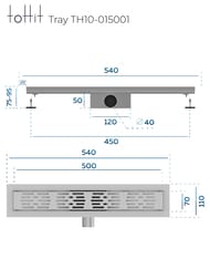 ������� ����� toHit Tray 500x100x75-95 ��������, ���. ������, c ��������, ����. ����� TH10-015001
