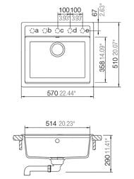 Мойка SCHOCK Nemo 60 (N-100) (570х510) Cristalite+, цвет: баварский камень   701006