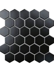 Мозаика керамическая Starmosaic Hexagon small Black Matt (265х278х6) черная IDL4810 (шт.) — миниатюра 1