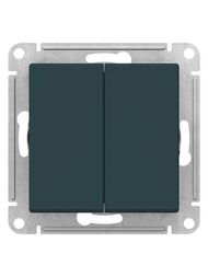 Выключатель Systeme Electric ATLASDESIGN 2-клавишный схема 5 10АХ механизм изумруд ATN000851