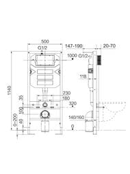 ����������� �eramicanova Envision 500�1140 � ������� ����� Round, �����������, ����� CN1001W