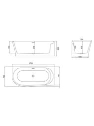 Ванна акриловая BelBagno BB410-1700-780-R (1700х780х600) угловая, правая, с обвязкой — миниатюра 3