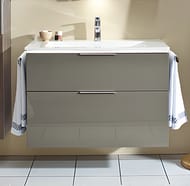 Тумба с раковиной Burgbad Eqio 830х490х645 подвесная, 2 ящика, серый SEYQ083F2010C001