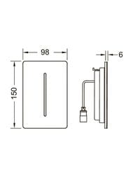 Клавиша смыва TECE Filo Solid Urinal для писсуара, без картриджа, сталь, черная матовая 9242077