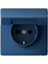Розетка Systeme Electric ARTGALLERY с заземлением, шторка, крышка, 16А, IP20, аквамарин, GAL001146