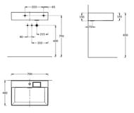Раковина KERAMA MARAZZI TECNOLOGICA Logica мебельная/подвесная 700х480х145 с 1 отверстием, белая гл. LO.wb.70.1