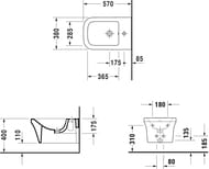 ���� ��������� DURAVIT P3 Comforts 380�570�290 � ���������� ��� ��������� 2268150000