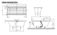 ����� ���������� Villeroy & Boch SQUARO EDGE 12 (1600�750�450) � �������, ����� UBQ160SQE2DV-01