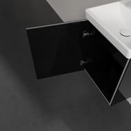 Тумба под раковину Villeroy & Boch Avento (430х514х352) левая, 1 дверца, черное стекло A88700B3