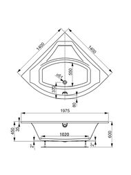 ����� ��������� VAGNERPLAST VERONELA CORNER 140 (1400�1400�450) �������, ����� VPBA140VEA3X-04