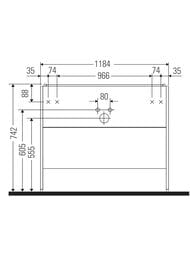 ����� ��� �������� Duravit XSquare 1184�491�460 ���������, 2 �����, ����� ������ XS447702222