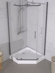 Душевой уголок Triton Дека-Графит 90х90 низкий поддон, стекло 6 мм прозрачное/профиль графит DK421