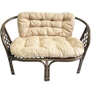 Диван Багама (1200х650х750) 2-х местный, подушки светлые шенил, ротанг, олива
