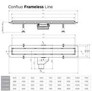 Душевой лоток BETTOSERB Confluo Frameless Line Black Glass 650мм с решеткой, комб.затвор