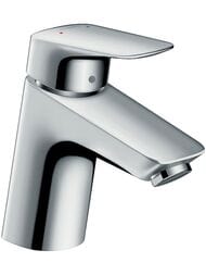 Смеситель Hansgrohe Logis 71077000 для умывальника, низкий фикс. излив, сливной клапан PushOpen — миниатюра 1