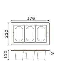 Контейнер Omoikiri  DC-04-3 IN, нержавеющая сталь 4999087
