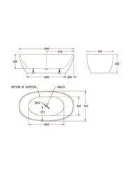 Ванна акриловая BelBagno BB81-1500-W0 1500х750х590 отдельностоящая, без перелива, д/к, белый