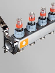 Коллекторная группа VALTEC  3 выхода, 1"х3/4" с расходомерами, нержавеющая сталь VTc.579.EMNX.0603 — миниатюра 8