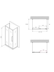 Душевое ограждение ABBER Schwarzer Diamant AG30130H-S85-S85 (1300х850x1950) П-обр., прозрачное/хром