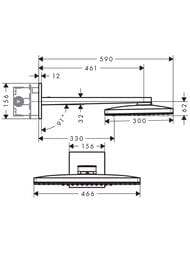 ������� ��� Axor ShowerSolutions 35282000 (460�360) �����, 3 ������, ���������, ������. �������