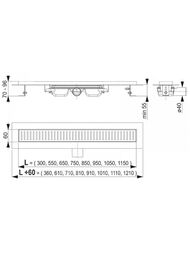 ������� ����� Alcaplast APZ101-650 c ������� L=650�� H=55�� ������