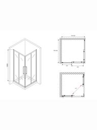 Душевой уголок ABBER Schwarzer Diamant AG02080BMH (800х800х1950) квадрат, стекло 6мм матовое/черный