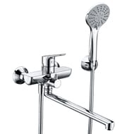 Смеситель для ванны/душа WasserKRAFT Lippe 4502L настенный, однозахватный, длинный излив, хром