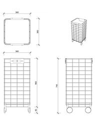 Корзина для белья Decor Walther WR 1 на колесиках 360х360х745 цвет: хром/белый 0613750