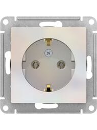 Розетка Systeme Electric ATLASDESIGN с заземлением 16А механизм жемчуг ATN000443
