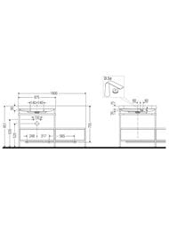 Консоль с раковиной Duravit Happy D.2 Plus 1600х850х490 2 ящика, правая, дуб средиземн. HP4863O7171 — изображение 3