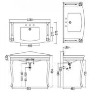 ������� � ����� ��������� Devon&Devon Colette DECOLETTEBI3FGCR 1090�570�950 3 ��������� ��� ���������,  � �������������� �������, ����: ���������� �����, ����� ����