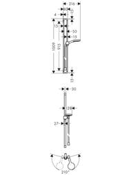 ������� ����� Axor Citterio E 36735000 ������ ��� 3 ���� �����, ������, ����� 1,6�