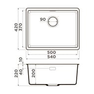 ����� Omoikiri KATA 54-U GR (540�420�217) ����������� ������, �������.����� 4993411