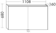 Зеркальный шкаф Burgbad Iveo 1108х680х160 LEDх3, розетка, корпус зеркало SPHY110