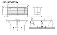 ����� ���������� Villeroy & Boch SQUARO EDGE 12 (1800�800�595) �����, �������,����� UBQ180SQE7DV-01