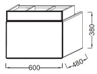 ����� ��� ���������� Jacob Delafon TERRACE (600�480�380) EB1185-G1C , 2 �����, ����� ���