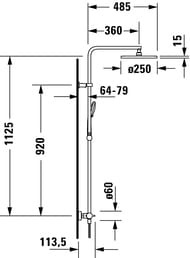 ������� ������� Duravit B.2 � ���������������� ����������, ������� 250�� � ������ ��� B24280008010