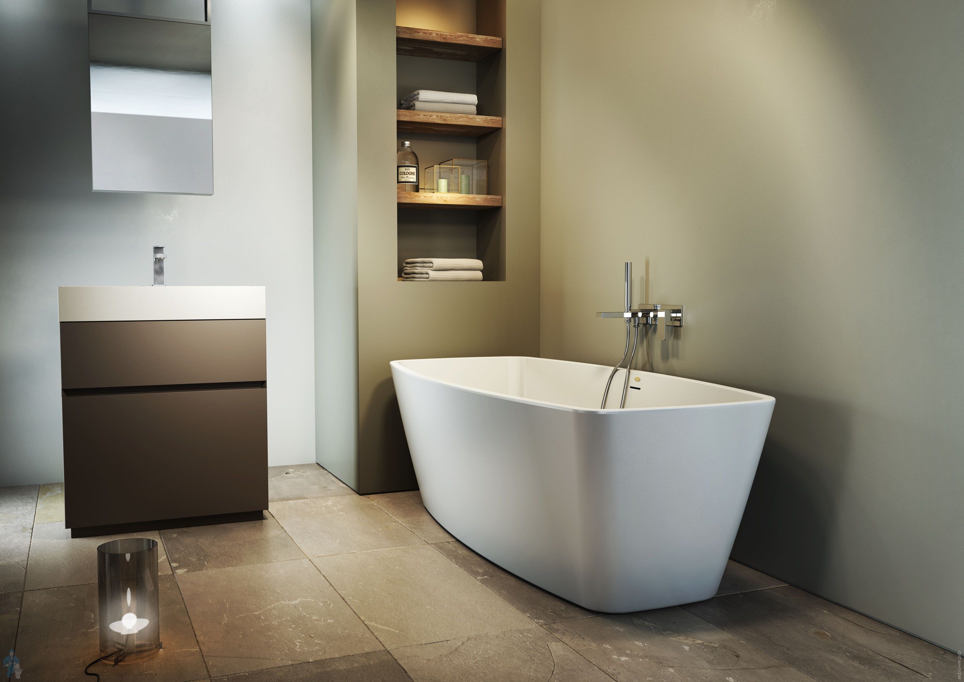 Ванна акриловая JACUZZI ESPRIT 1700х800х570 отдельностоящая, слив ...