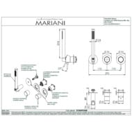 Смеситель для душа Mariani Next B16873NSPP3WB, нержавеющая сталь