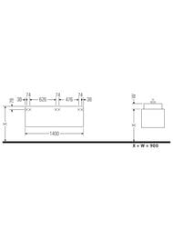 ����� ��� ���������� Duravit Ketho 1400�426�550 ���������, �����, 2 �����, ����� ������ KT6697L2222