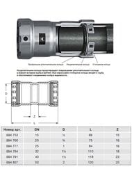 ����� ����� VIEGA Megapress 1.1/4"�1.1/4" SC-Contur, DN 32, �������. �����,   694784