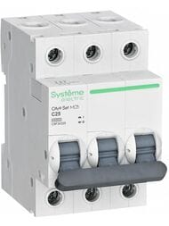 Выключатель Systeme Electric автоматический трехполюсный 25А С 4.5kA 400В City9 Set C9F34325