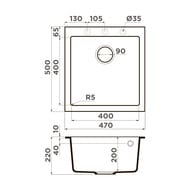 Мойка Omoikiri BOSEN 47-WH (470х500х220) врезная, тетогранит, белый 4993589