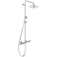 Душевой набор Duravit C.1 со смесителем-термостатом, ручным и верхним душем 240мм, хром C14280008010