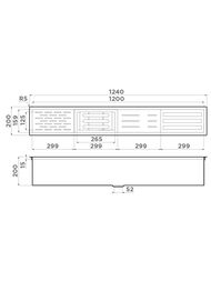 Сушка для посуды Omoikiri DRY-01-GM (1240х200х200) встраиваемая, без вставок,вороненая сталь 4999107