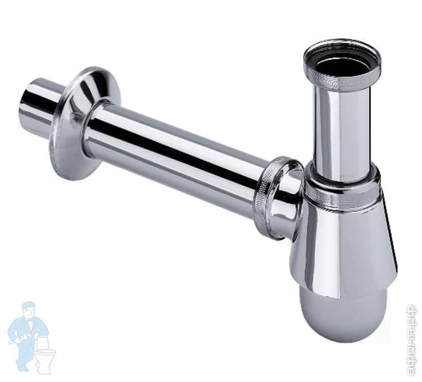 Сифон бутылочный Jacob Delafon E78286-CP для раковины, с горизонтальным ...