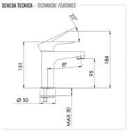 Смеситель для раковины Remer Winner W12, хром