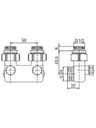 Узел перепускной Oventrop 1/2"х3/4"НР с функцией отключения 1016463