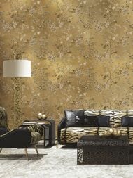 Обои виниловые на флизелине ROBERTO CAVALLI Home 8 (1,06х10,05) птицы, золотые 19042 (рул.)