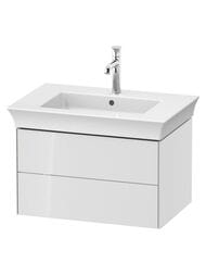 Тумба под раковину Duravit White Tulip WT434108585 684х410х458 подвесная, 2 выдв. ящ., белый глянец — миниатюра 1